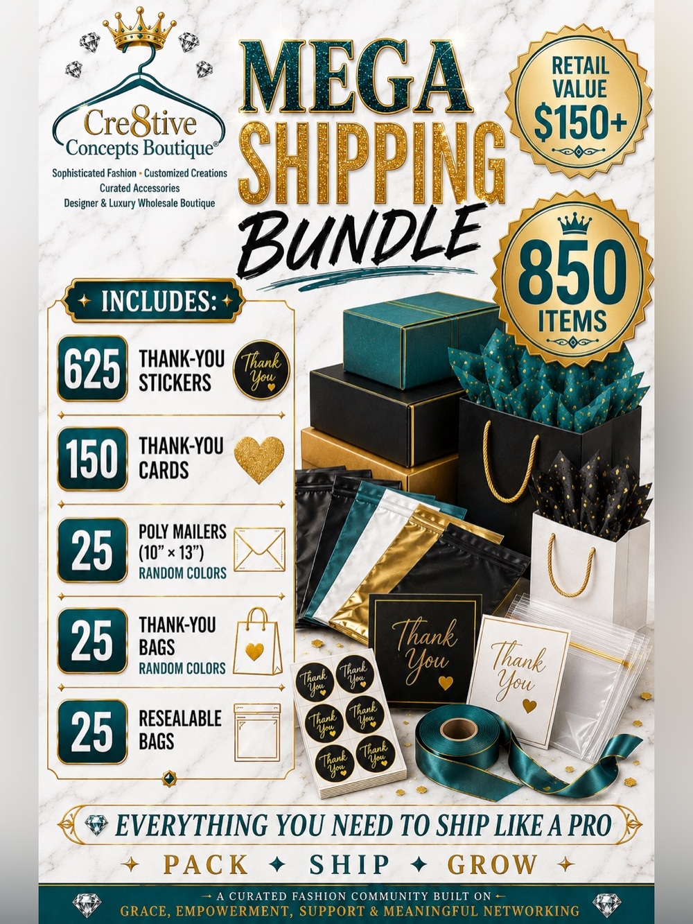 📦 MEGA SHIPPING BUNDLE, SHIP LIKE A PRO—850 Items WHOLESALE BUNDLE